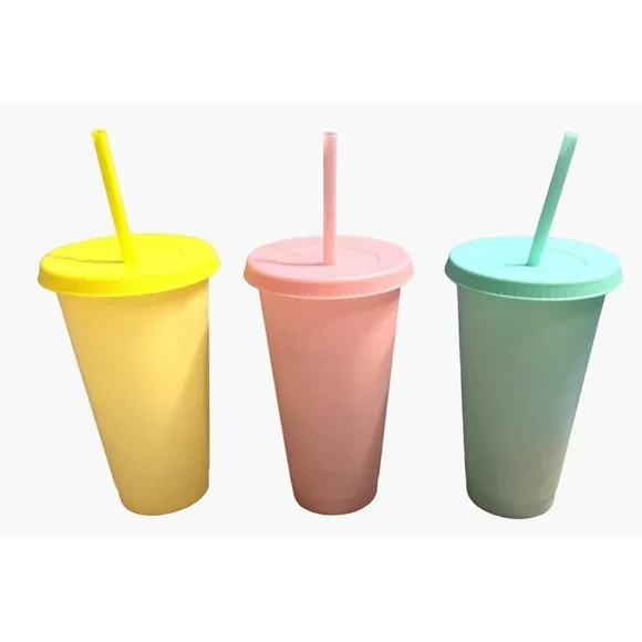 3 Buc-ee's Bucee's Tumbler 25oz Color Changing Cup Lid Straw Pink Green Yellow - Picture 3 of 12